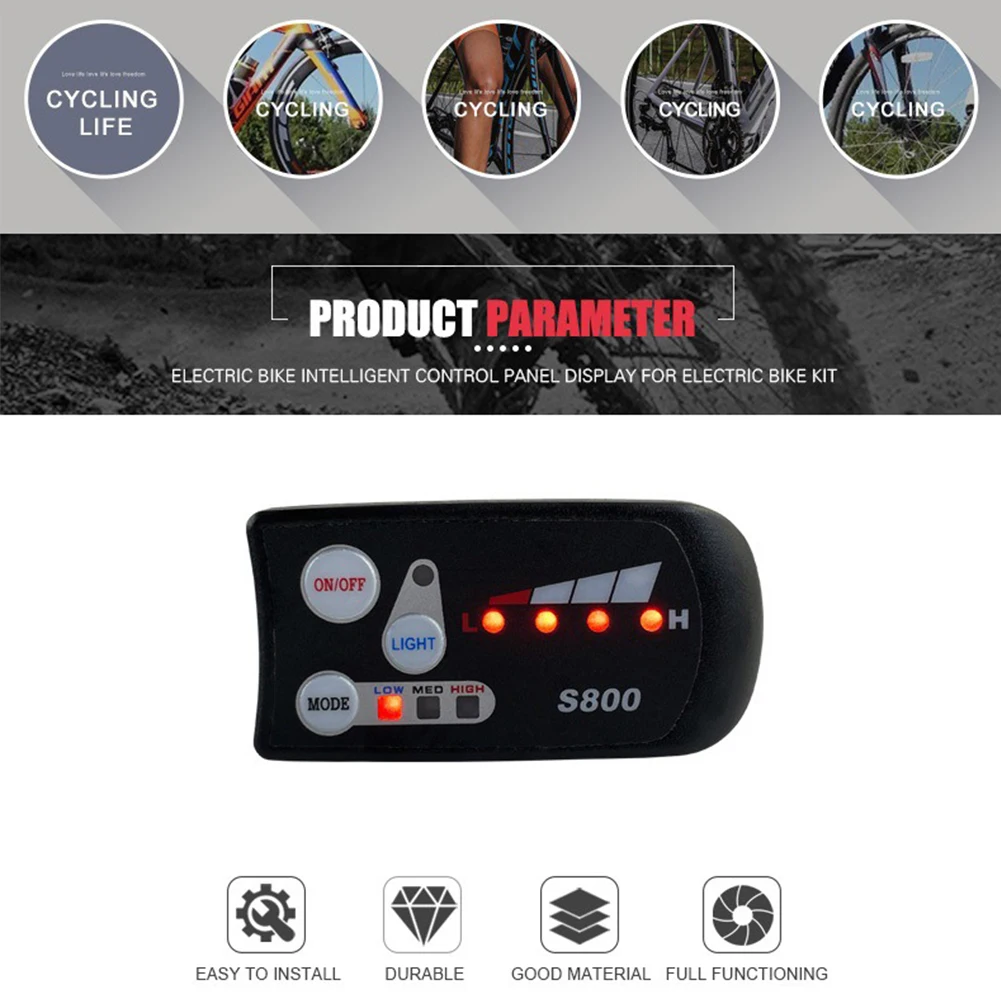 

Electric Bicycle 36V48V S800 LED Control Panel Display For Ebike Waterproof Plug Scooter Bike Electric Bicycle Accessories