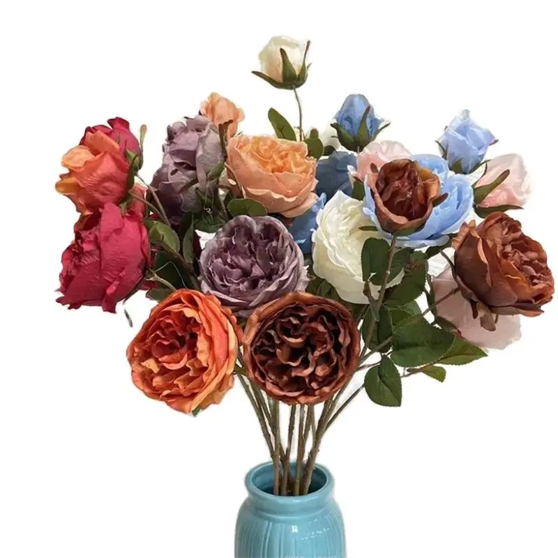 

Одна искусственная осенняя Роза с длинным стержнем (3 головки/штука), длина 30 дюймов, имитация Остина розы для искусственных цветов