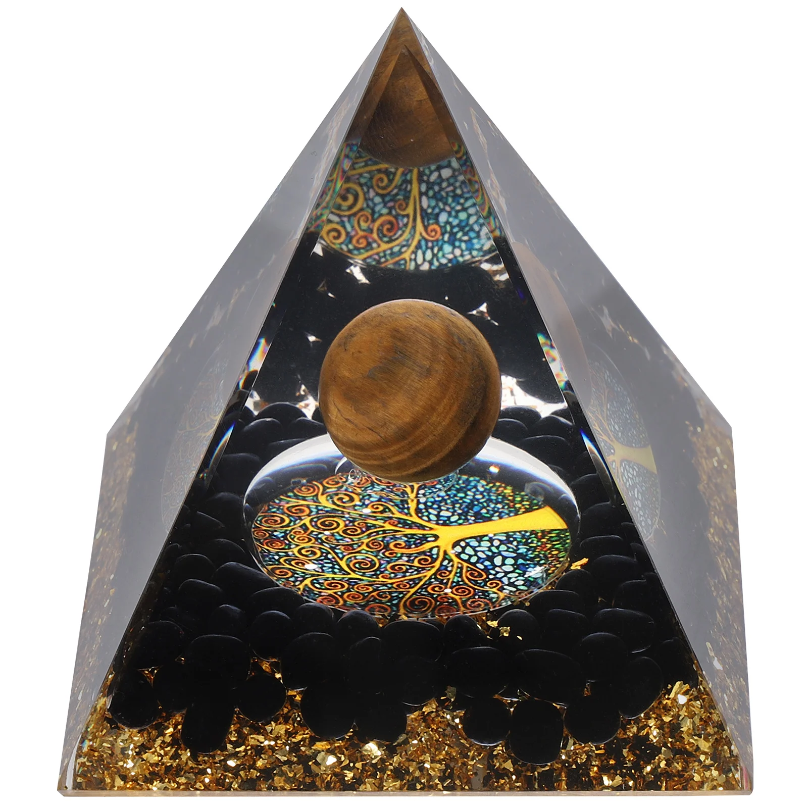 

Художественное оформление, Хрустальная пирамида, настольное украшение из смолы, ремесло, орнамент, творческая модель