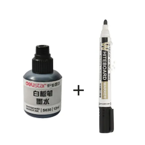 Deli стираемый маркер для белой доски ручка 1 шт доска + 1 чернильный флакон набор офисные Маркеры сухое стирание синий черный красный канцелярские принадлежности - изображение