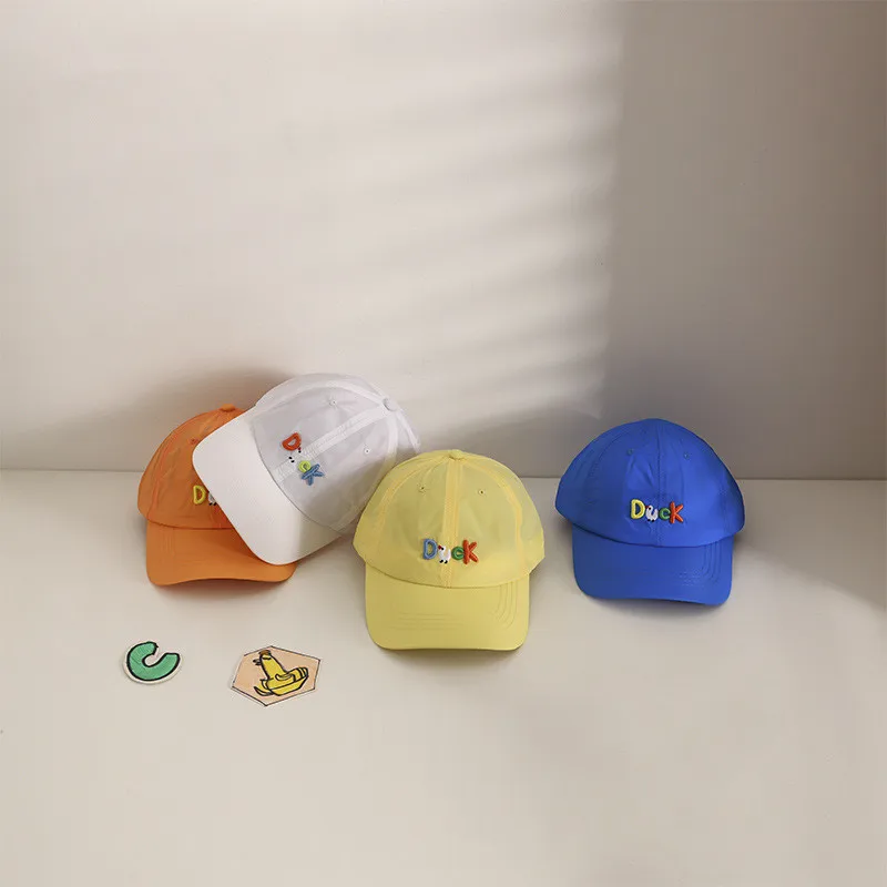 

Новинка, детская бейсболка, летняя быстросохнущая тонкая детская шляпа от солнца с вышивкой букв, Повседневная универсальная Солнцезащитн...