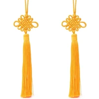 100 pcs handmade yellow chinese knots soft tassels holiday gift for spring festival special gift