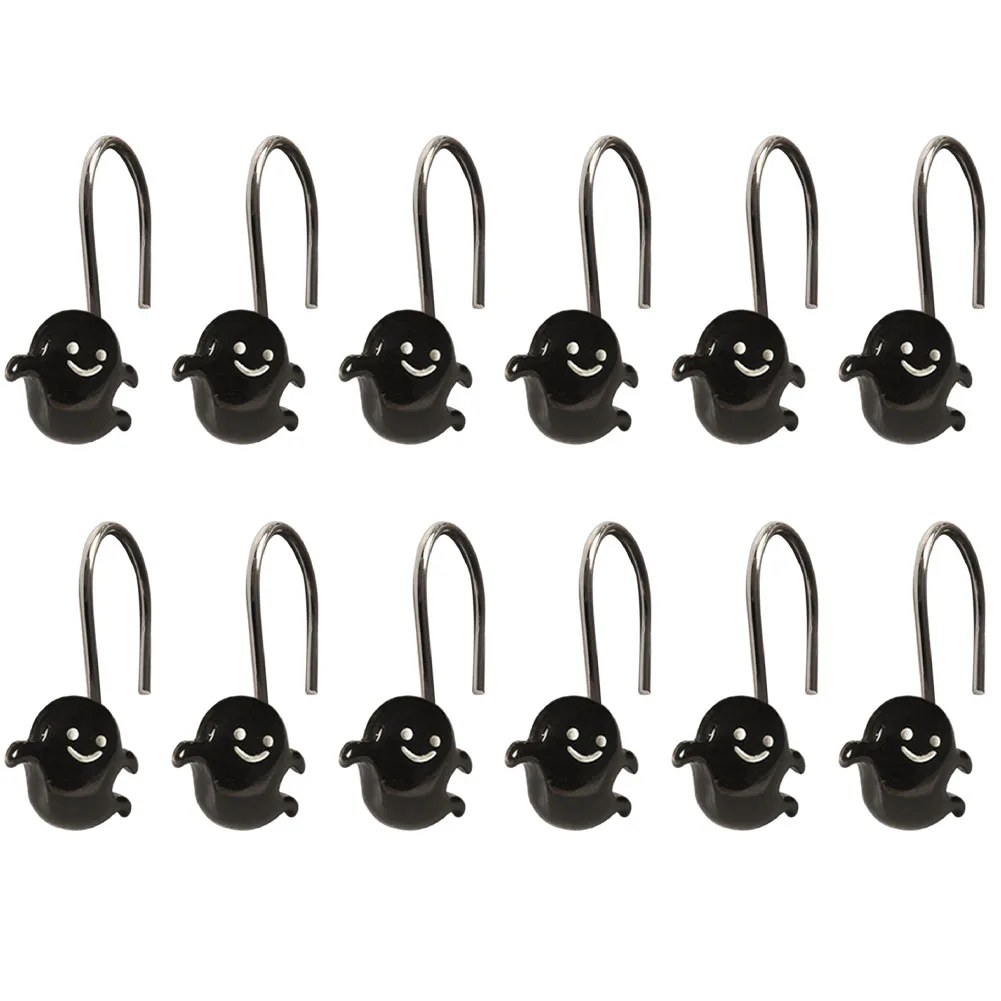 

Spooky Cuteness in Your Bathroom Set of 12 Resin Shower Curtain Hooks with Halloween Theme Easy Installation and Removal