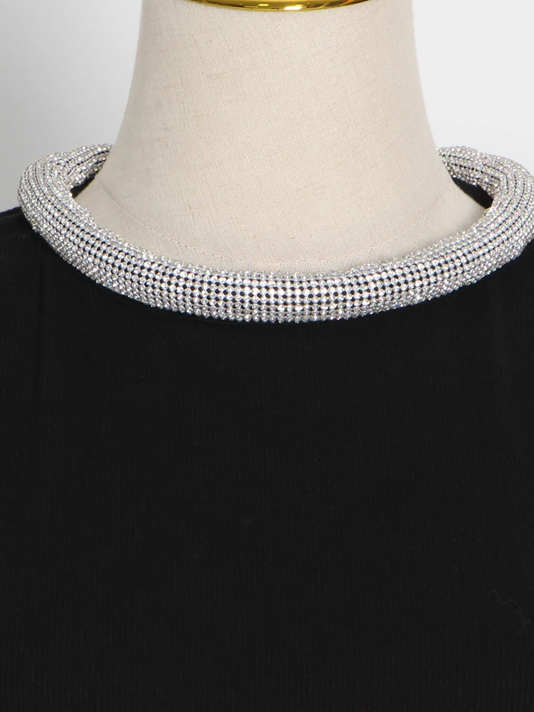 Женское платье-мини TWOTWINSTYLE черное летнее платье с круглым вырезом без рукавов