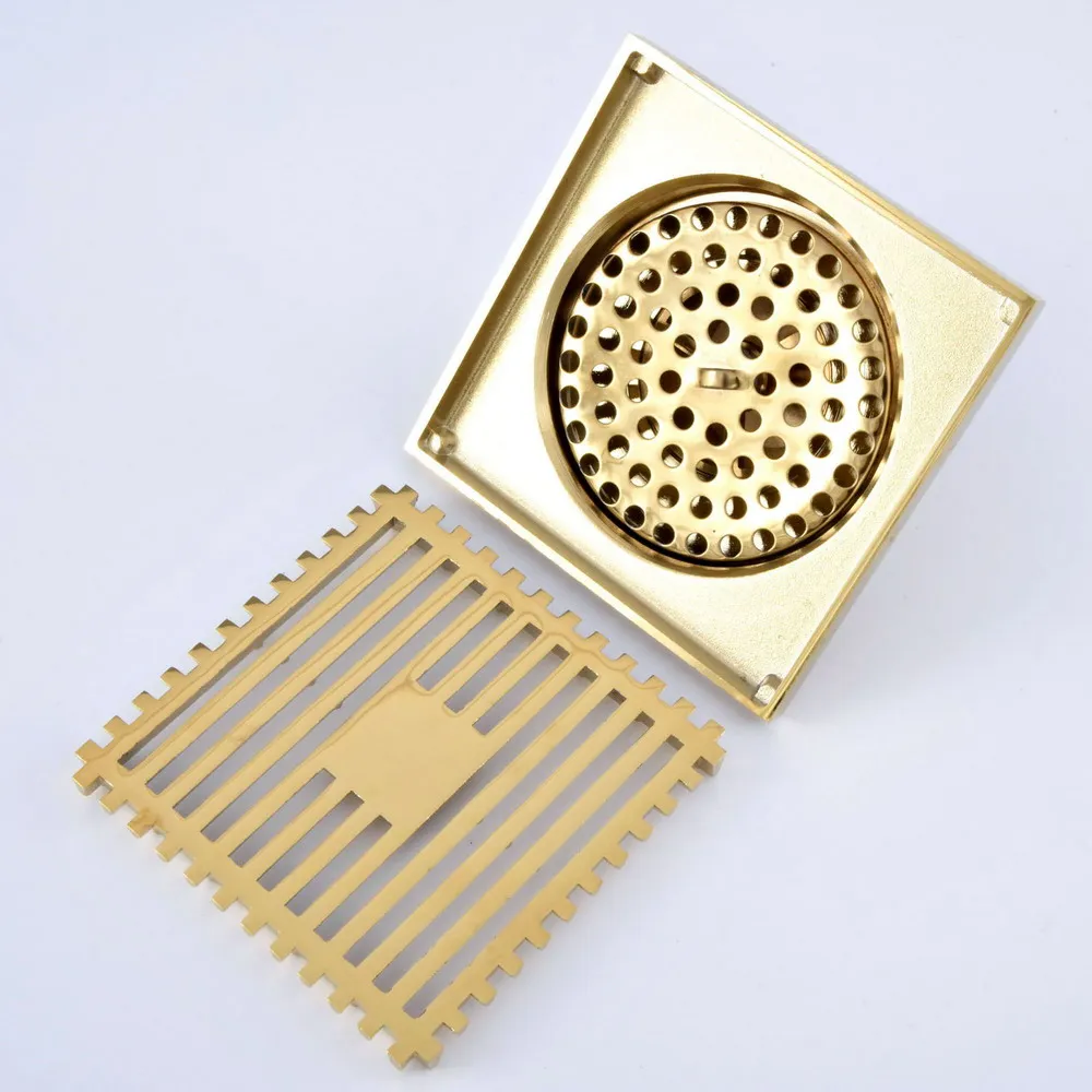 Латунный Слив для ванной комнаты золотого цвета с защитой от запаха и насекомых