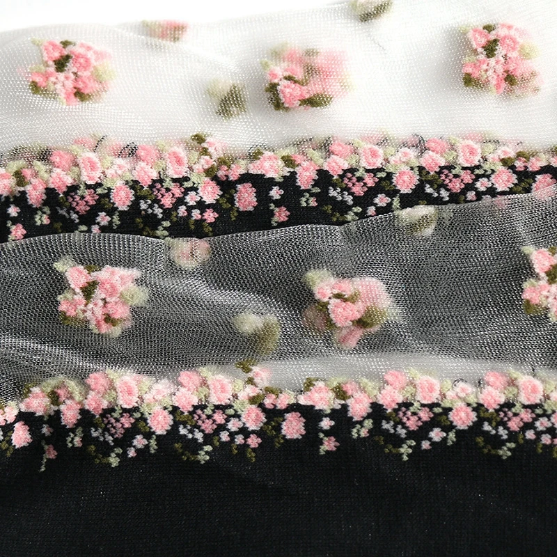 Breathable Ultra Thin Socks Summer Women Transparent Crystal Silk Socks Rose Flower Girls Elastic Short Socks Casual Retro Sock