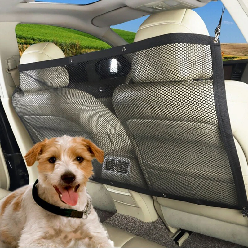 

Автомобильная изоляционная сетка для домашних животных, защитная сетка для путешествий, заднее сиденье, защита от царапин, универсальный барьер для кошек и собак