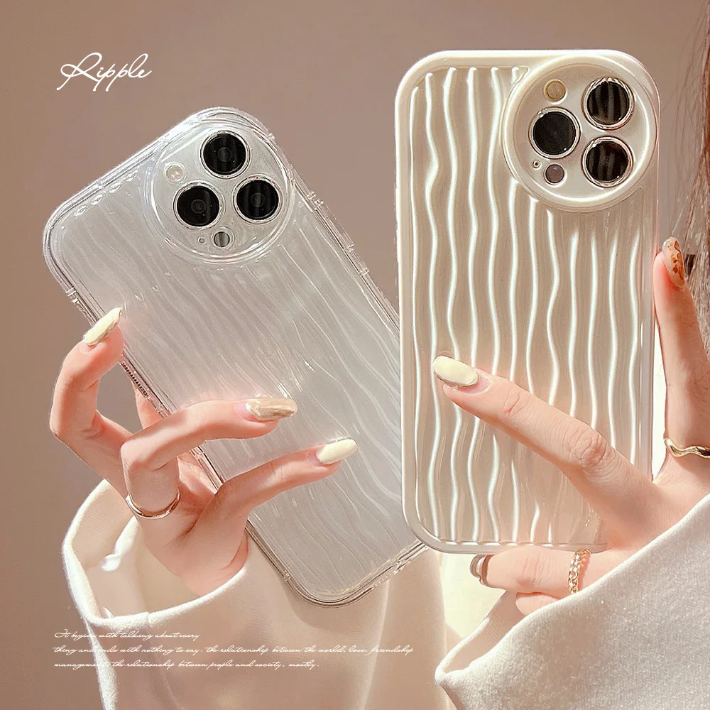 

Jane non-slip wavy ins shockproof phone case for iphone 11 12 mini 14 pro max 7 8 plus 13promax x xsmax xr cute back cover shell