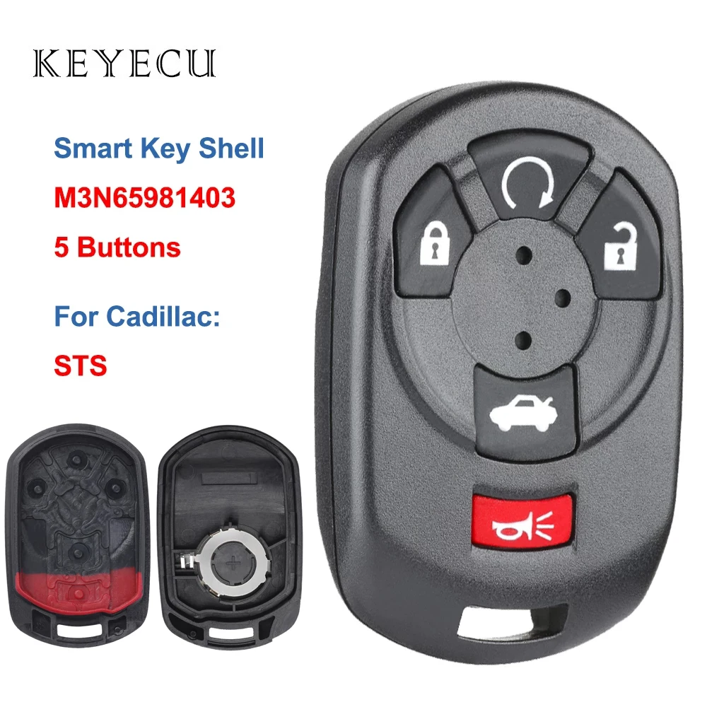 

Чехол для смарт-ключа Keyecu, 5 кнопок, для Cadillac STS 2005, 2006, 2007, M3N65981403