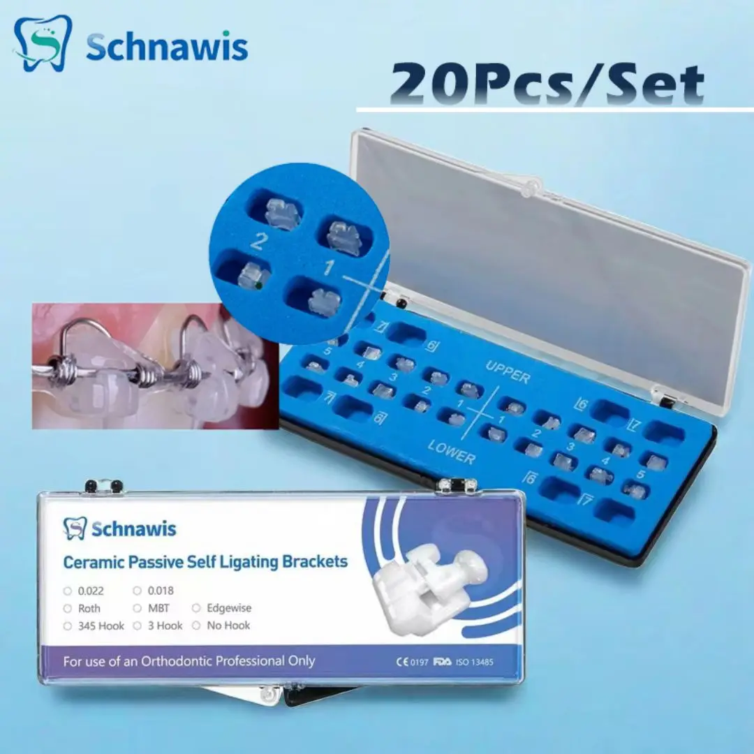 Ортодонтические скобы schnewis 20 шт./комплект искусственные керамические MBT 0 022/0 018