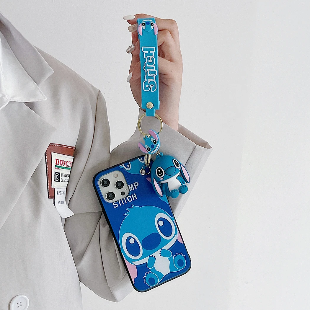 For Huawei Nova 11SE Y72 Honor X6A X7A X7B X8A X5 X9B X8B 90 100 200 lite Kawaii Stitch Case With Keychain