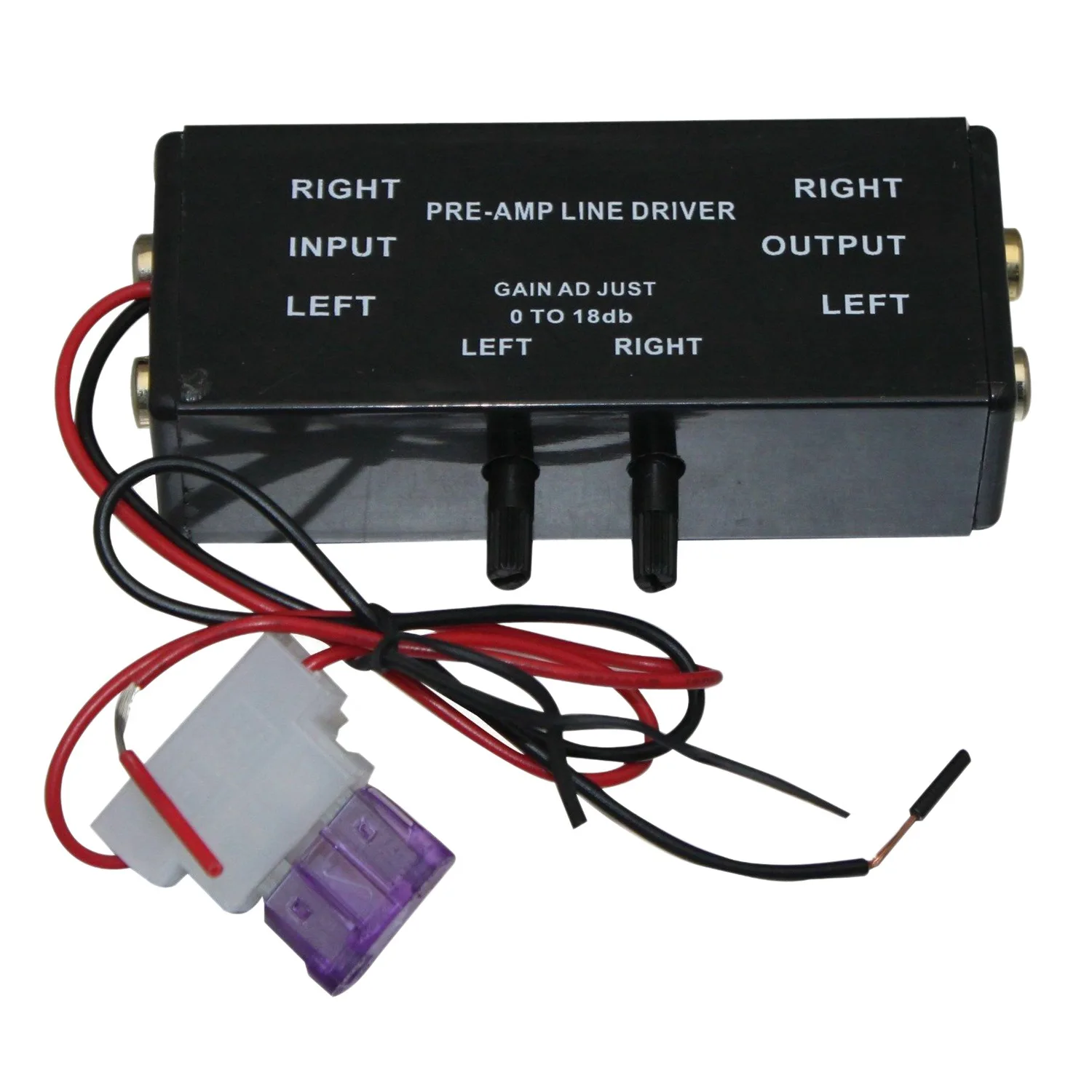 

New Black Rca Input/Output Adjustable Pac Turbo 1 Line Driver Signal Amplifier Booster Adapter for Car Boat