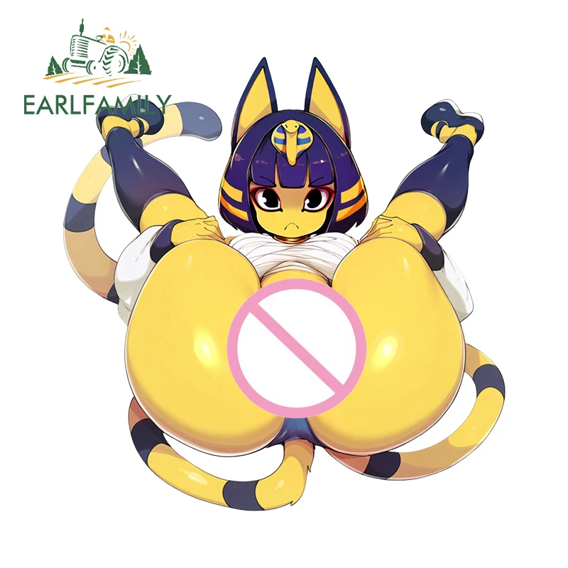 

EARLFAMILY NSFW Ankha Cat Furry Автомобильная наклейка Сексуальная наклейка на окна с большой задницей Личность Девушка Waifu Гоночные аксессуары Декор грузовика