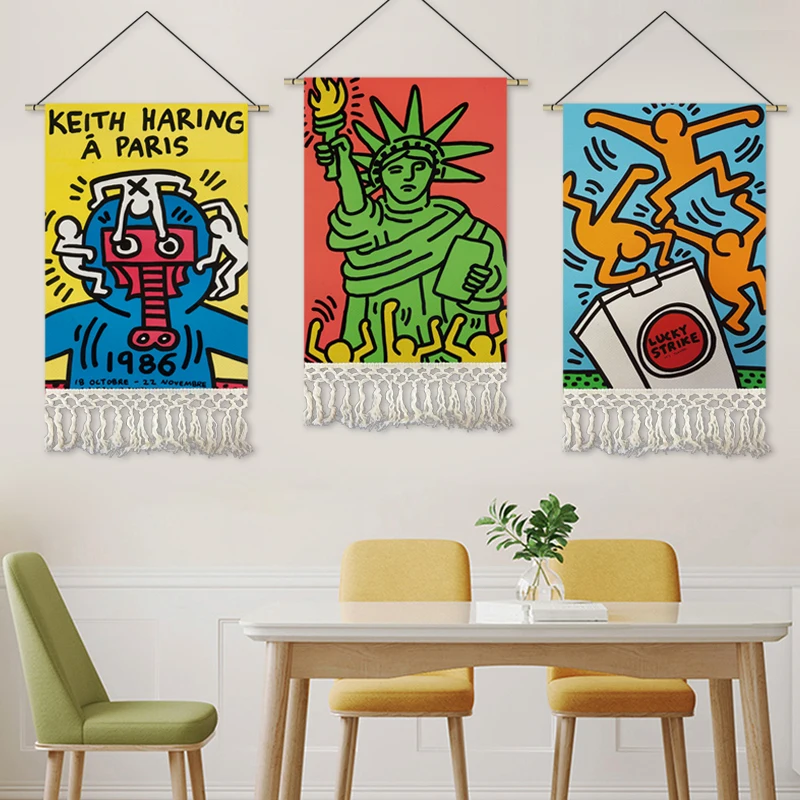 

American Style Graffiti Hanging Cloth Living Room Background Wall Hanging Painting Cloth Art Bedroom Decoration Tapestry