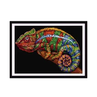 joy sunday chameleon cross stitch kit animal 14ct 11ct count printed embroidery sewing canvas diy handmade needlework home deco