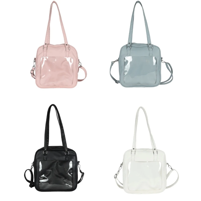 

Messenger Bag Japanese Style JK Uniform Crossbody Shoulder Bags Transparent Tote Bag Girl Student Handbag Satchel Bags