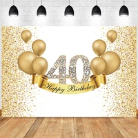 gold 40th backdrop women men happy birthday party lady shoes forty photography background photo backdrop decoration banner