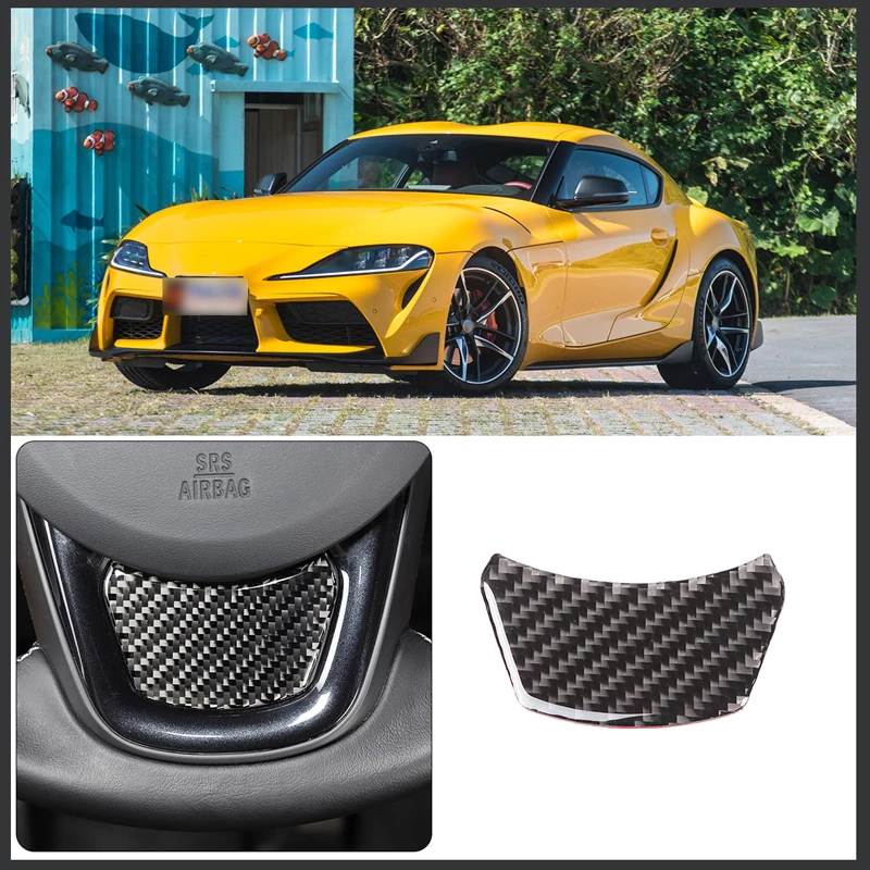 

For 2019-2022 Toyota Supra GR A90 Soft Carbon Fiber Car Styling Steering Wheel Cover Sticker Car Interior Decoration Accessories