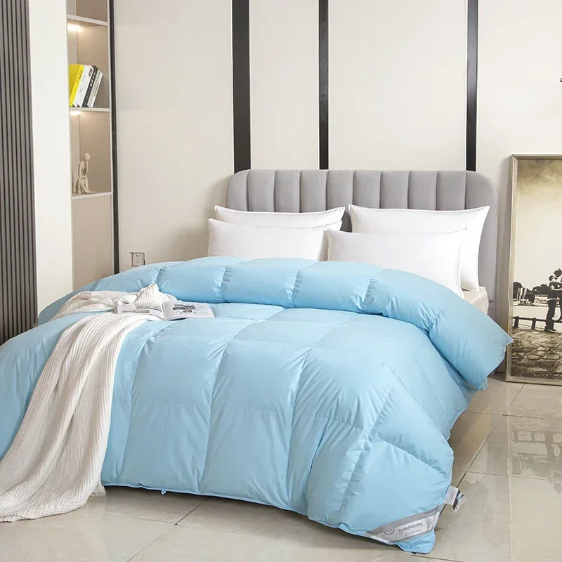 2024 новое хлопковое пуховое одеяло с плоской сеткой зимнее наполненное гусиным