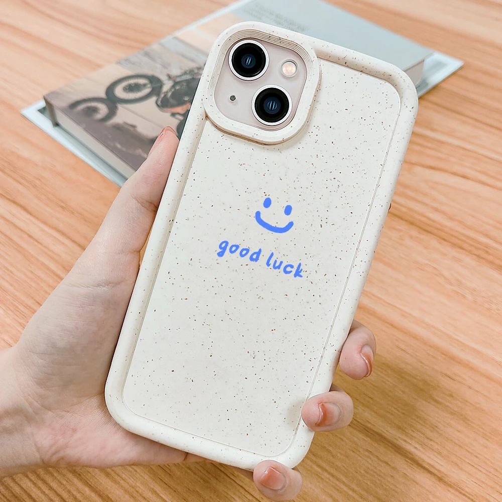 

Luxury Shockproof Soft Silicone Case for IPhone 14 13 12 11 ProMax Plus XR XS Max 7 8 SE 2022 2020 Smiling Face Text Label Cover