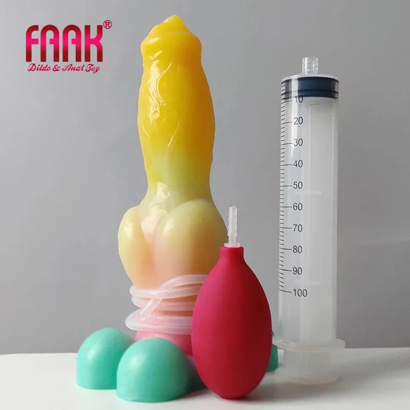 

FAAK New Color Animal Wolf Penis Knot Dildo Realistic Ejaculation Fantasy Dick Silicone Buttplug Sex Toy For Female Masturbator