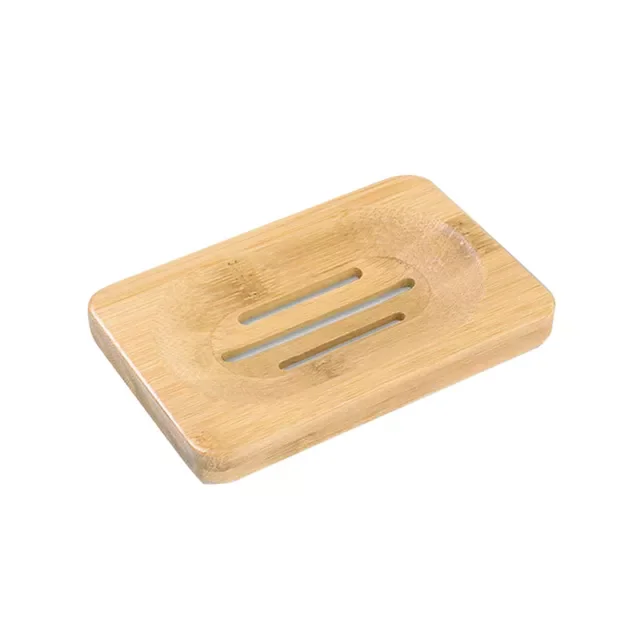 

New in Natural Bamboo Soap Dishes Tray Holder Storage Soap Rack Plate Box Container Portable Bathroom Soap Dish Storage Box chri