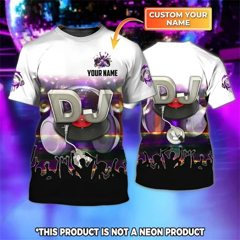 Мужская футболка с 3D принтом DJ Music Graphic, летняя модная унисекс, повседневная футболка с рукавами Sjort, подарок для DJ Lovers, топы (art.: 3920cd388e28e) - 3920cd388e28e
