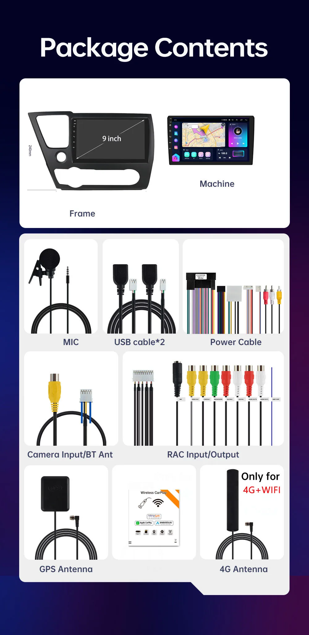 Автомагнитола для Honda Civic 9 2013-2016 мультимедийный проигрыватель на Android видео