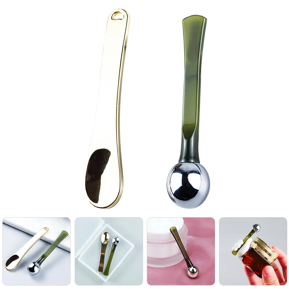 

2pcs Makeup Spatulas Mini Spoons Cream Applicators Spatula Beauty Scoops