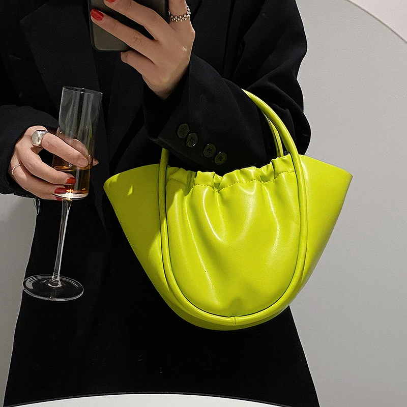 

Summer Fashion Luxury Brand Trendy Shopper Cute Totes PU Leather Bucket Handbags for Women 2022 Shoulder Bag with Short Handle