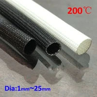 1m 200 %e2%84%83 high temperature fiberglass tube 1 20mm silicone resin coated insulated soft chemical glass fiber braided sleeve