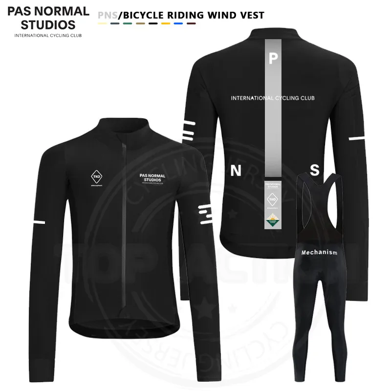 

NEW Pas Normal Studios Automn Men Cycling Clothing Clothes Long Sleeve Jersey Set PNS Spring Bicycle Sleve Breathable Mtb Pants