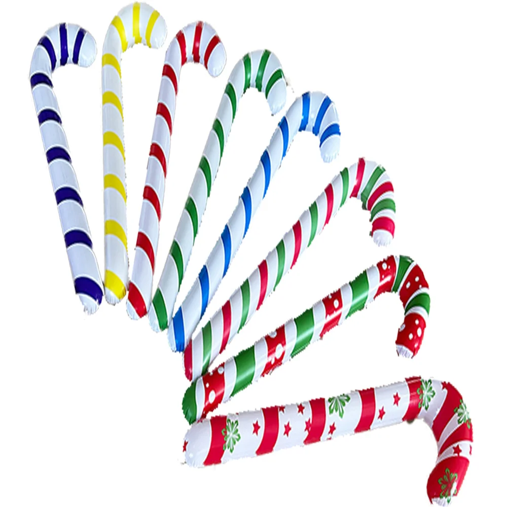 

2 Pcs/set Multiple Options Large Inflatable Christmas Candy Cane for Christmas Decorations Outdoor Holiday Decorations 27cmx88cm
