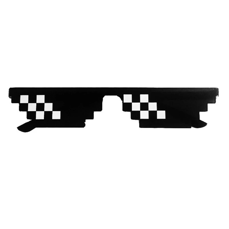 

New Women Men Brand Thug Life Party Eyeglasses Vintage Sun Glasses Fashion Popular Mosaic Glasses 8 Bit MLG Pixelated Sunglasses