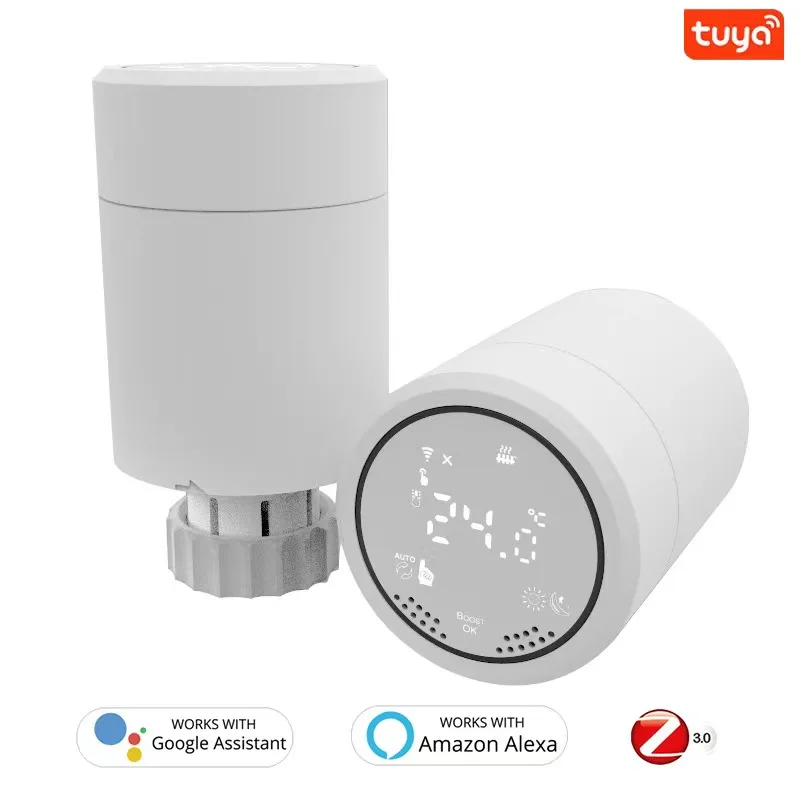 

1/5PCS Zigbee 3.0 Smart Thermostat Radiator Valve Actuator Programmable TRV Temperature Controller Via Tuya Alexa Google Home