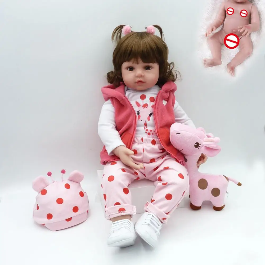 

48cm Simulation Soft Reborn Doll Girl Playmate Toy Lifelike Silicone Newborn Baby Doll for Girls Children Gift Photography Prop