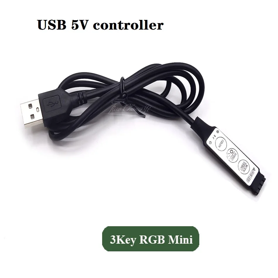 

0,5 м 1 м RGB контроллер 5 в USB-кабель с разъемом 4-контактный Линейный диммер 3 клавиши для 5 в 5050 2835 RGB Светодиодная лента ТВ ПОДСВЕТКА