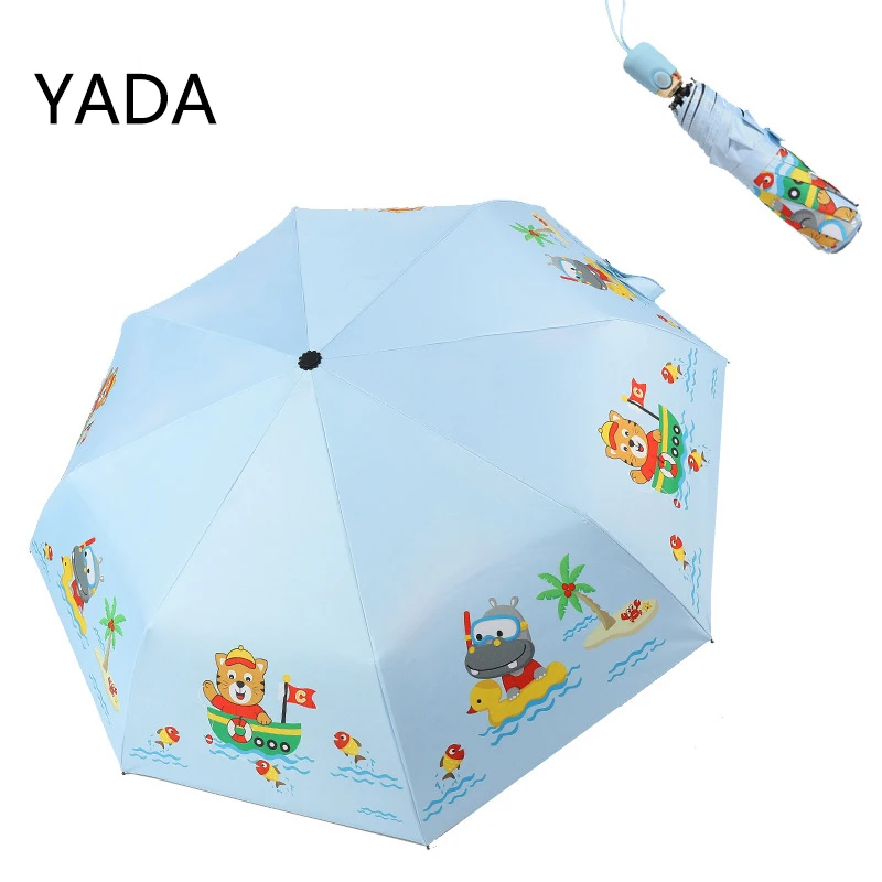 

YADA Creative Cartoon Automatic Umbrella Parasol Sunny And Rainy Umbrellas For Children's Windproof Fold UV Parapluie YS220035