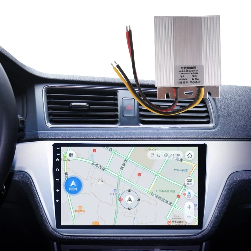 

DC-DC Converter Car Power Adapter 12V/24V to 5V 10A 15 Output for 5V Electronic Devices Aluminum Alloy