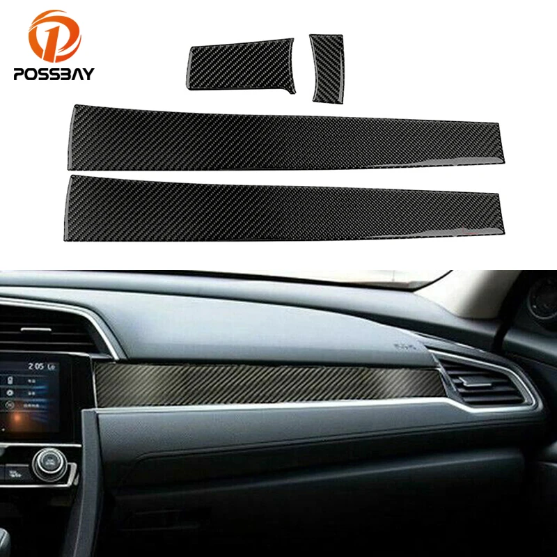

Комплект обшивки центральной приборной панели автомобиля из углеродного волокна для Honda Civic 2016 2017 2018 2019 2020 2021, аксессуары для интерьера
