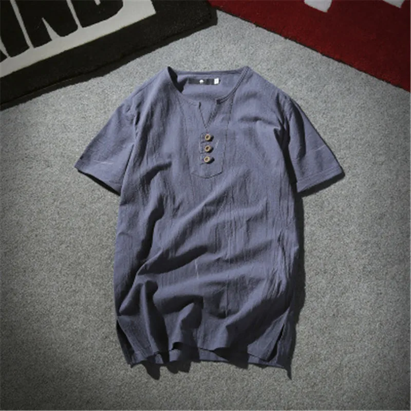 

6314-R-Men's Short Sleeve T-Shirt 2019 Summer 16 Embroidered Lapel Trend Half Sleeve Harbor T-Shirt