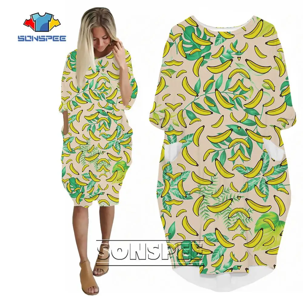 

Женское платье с принтом и длинным рукавом, выше колена