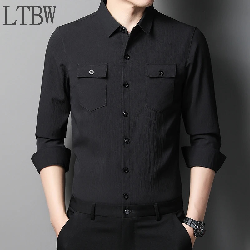 Быстрая доставка новые мужские однотонные рубашки в охотничьем стиле с длинным