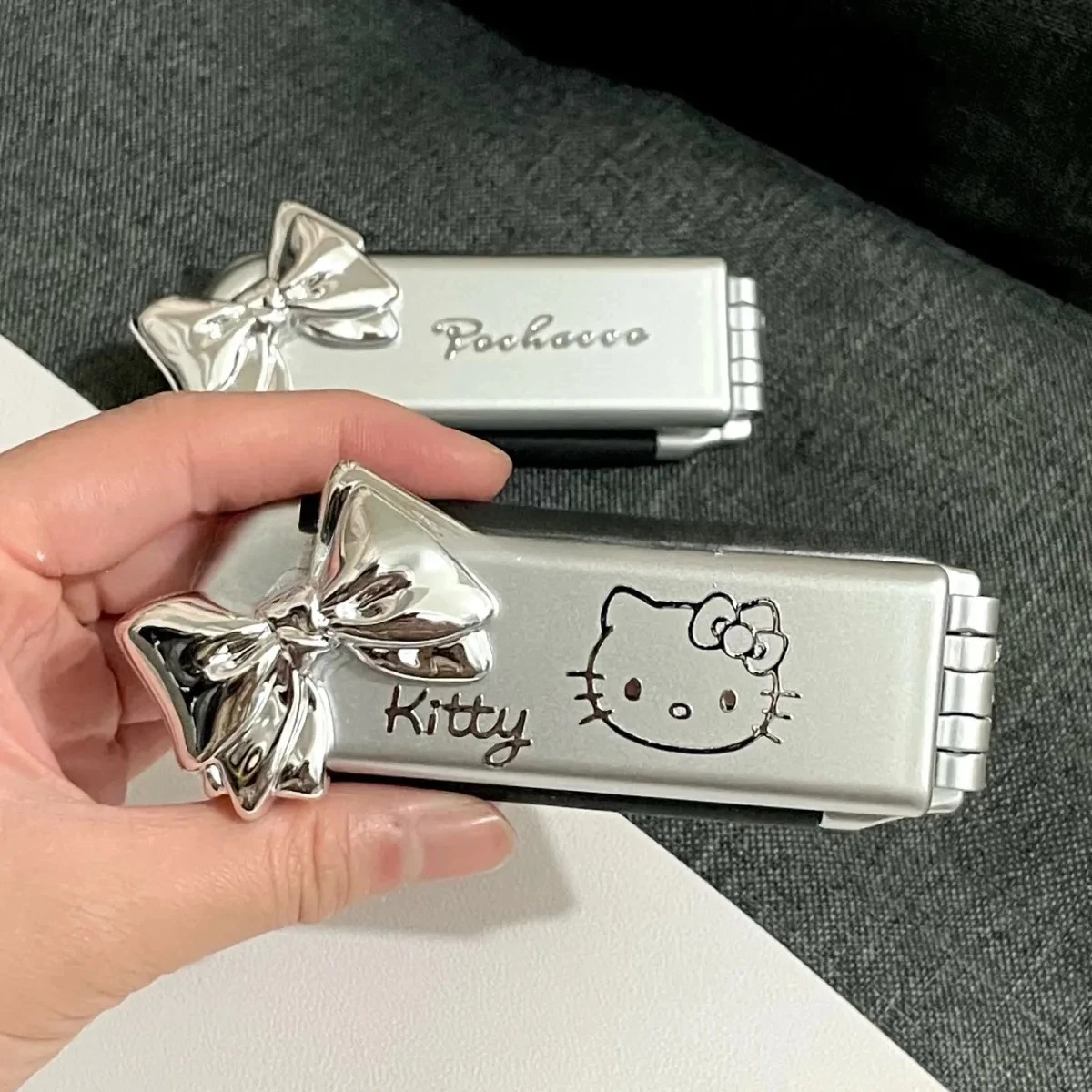 Зеркало для макияжа Sanrio Hello Kitty Comb фигурки героев аниме Портативная Складная