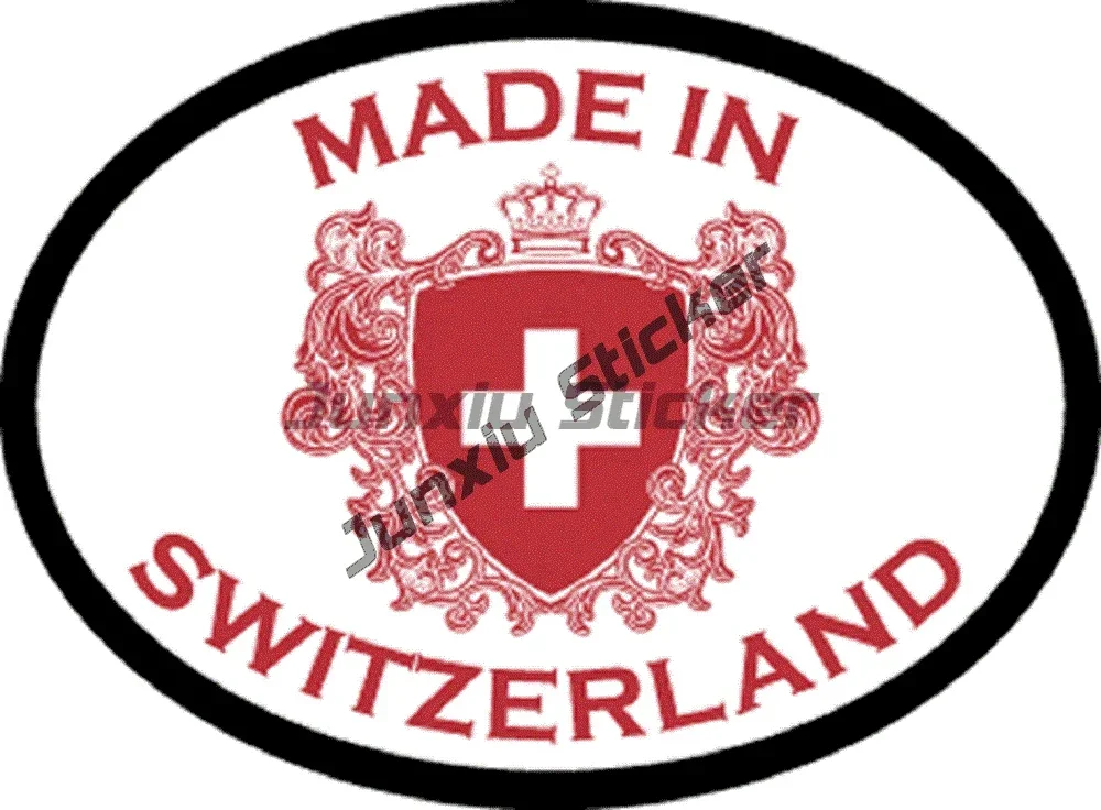 Фото Сделано в Швейцарии, наклейка с флагом Switerland Zurich, Женева Lausanne Luzern, эмблема, круглая печать, швейцарская наклейка, аксессуары №4