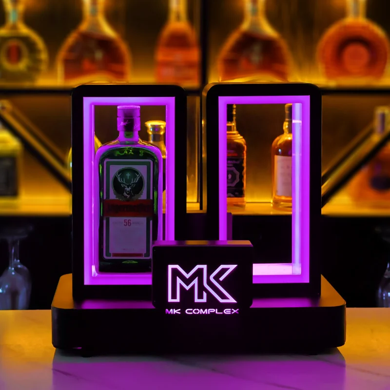 Фото Новая светодиодная подставка для вина, подставка для ликера Jagermeister, креативная подставка для виски для ночного клуба №4