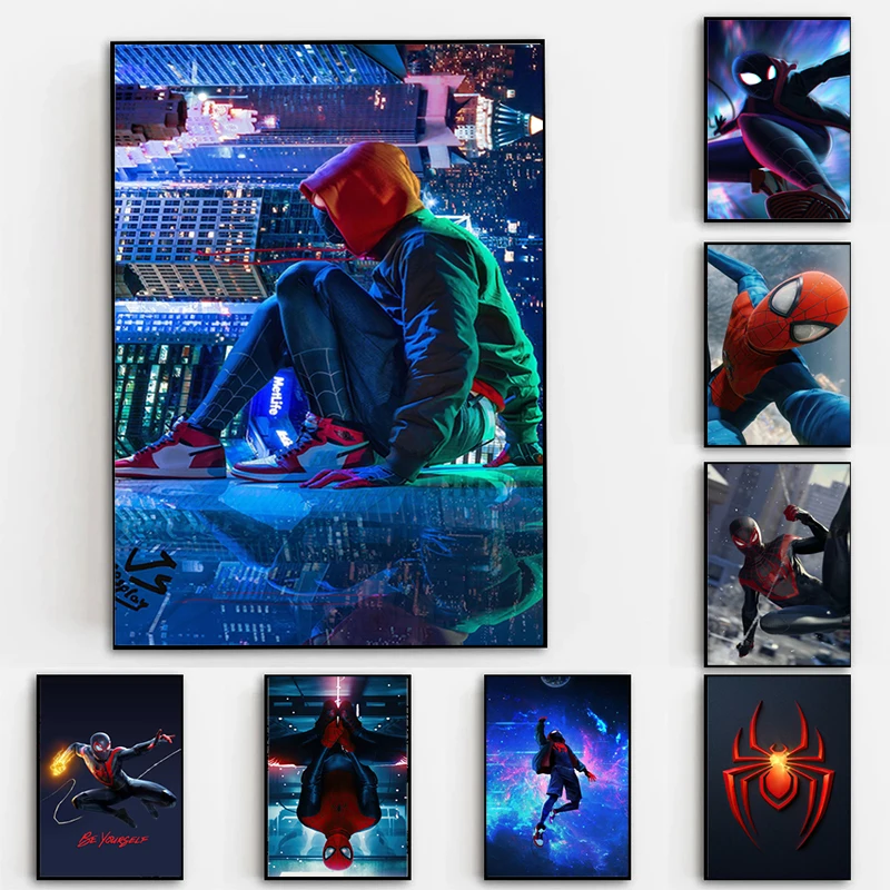 

Marvel Superhero Spiderman Movie Canvas Paintings Avenger Spiderman Poster and Print Wall Art for Living Room Wall Decor Cuadros