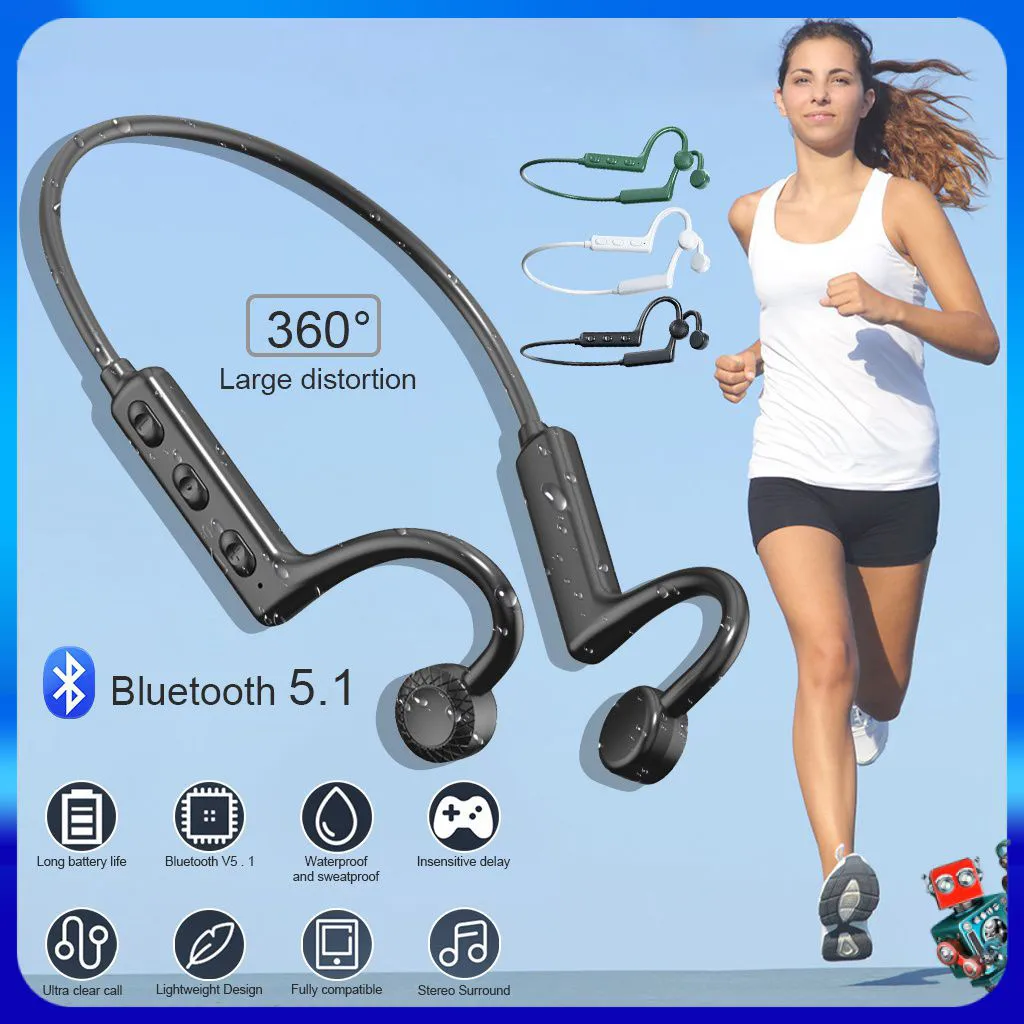 Air Conduction KS19 Беспроводные наушники Bluetooth Спорт TWS Шейная гарнитура Слуховые