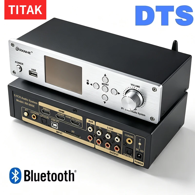 Фото Аудиодекодер 5.1CH, Bluetooth 5.0, 4K60Hz, HDMI-совместимый 2.0, коммутатор, конвертер ARC, PC-USB DAC, цифровая аудиосистема DTS AC3 5.1 №1