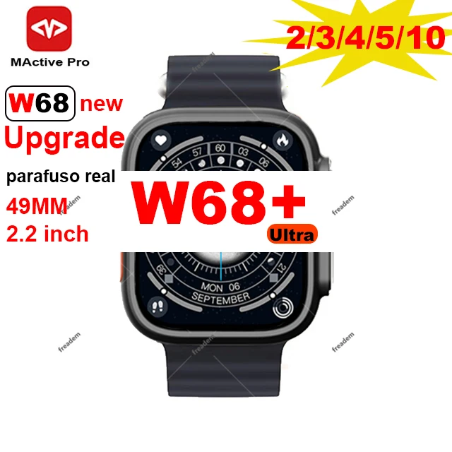 Smart Watch Ultra W68 Plus Ultra 49mm Bluetooth Call NFC GPS Tracking ECG W68 Ultra Max Series 8 Smart Watch for Men Women 2023